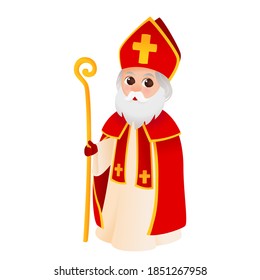 Saint Nicholas cartoon character isolated vector