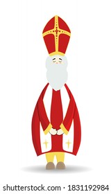 Saint Nicholas, character isolated on white background. Happy saint nicholas day.