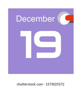 Saint Nicholas day calendar icon . 19 December. Vector icons illustration isolated on white background.	