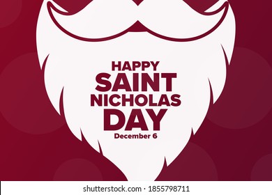 Saint Nicholas Day. December 6. Holiday concept. Template for background, banner, card, poster with text inscription. Vector EPS10 illustration