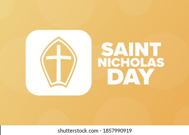 Saint Nicholas Day. December 6. Holiday concept. Template for background, banner, card, poster with text inscription. Vector EPS10 illustration