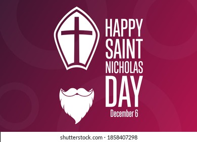 Saint Nicholas Day. December 6. Holiday concept. Template for background, banner, card, poster with text inscription. Vector EPS10 illustration