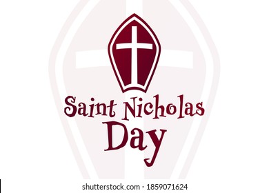 Saint Nicholas Day. December 6. Holiday concept. Template for background, banner, card, poster with text inscription. Vector EPS10 illustration