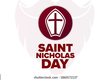 Saint Nicholas Day. December 6. Holiday concept. Template for background, banner, card, poster with text inscription. Vector EPS10 illustration