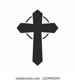 Saint Nicholas day. Religion Christianity cross icon. 