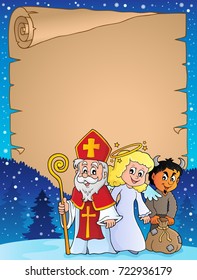 Saint Nicholas Day thematic parchment 1 - eps10 vector illustration.