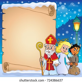 Saint Nicholas Day thematic parchment 3 - eps10 vector illustration.