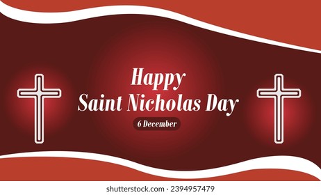 Saint Nicholas Day vector banner design. Happy Saint Nicholas Day modern minimal graphic poster illustration.