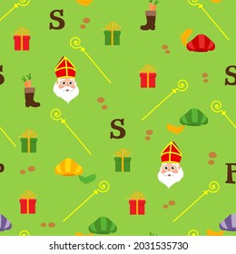 Saint Nicholas green pattern - Sinterklaas 