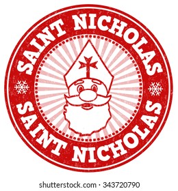 Saint Nicholas grunge rubber stamp on white background, vector illustration