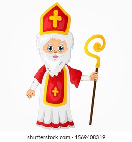 Saint Nicholas isolated on white background
