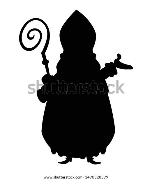 Saint Nicholas Silhouette Isolated On Transparent Stock Vector Royalty Free