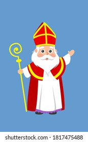 Saint Nicholas or Sinterklaas - cartoon style vector illustration