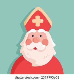 Saint Nicholas or Sinterklaas cartoon winter vector character