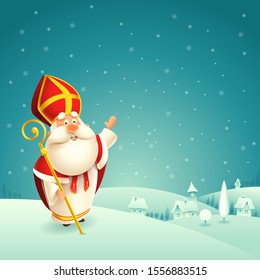 Thema St. Nicholas - Winterschneehintergrund