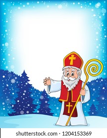 Saint Nicholas topic frame 1 - eps10 vector illustration.