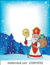 Saint Nicholas topic frame 2 - eps10 vector illustration.