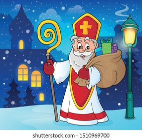 Saint Nicholas topic image 5 - eps10 vector illustration.