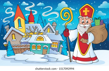 Saint Nicholas topic image 6 - eps10 vector illustration.