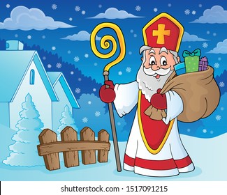 Saint Nicholas topic image 8 - eps10 vector illustration.