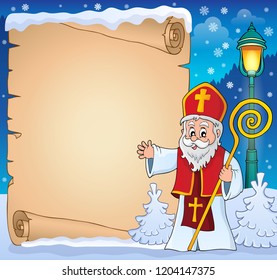 Saint Nicholas topic parchment 3 - eps10 vector illustration.