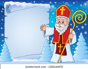 Saint Nicholas topic parchment 5 - eps10 vector illustration.