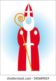 Saint Nicolas - Bishop Mikulas - Czech Christmas tradition - empty head vector design