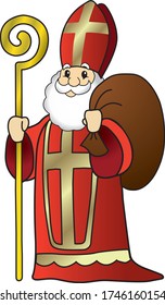 Saint Nikolaus illustration as a vector graphic.