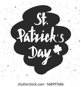 Saint  Partrick Day lettering.  Hand drawn vector illustration, greeting card, design, logo.