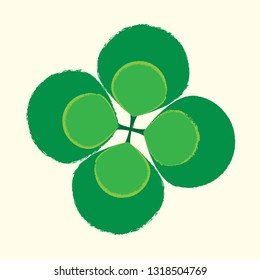Saint Patrick abstract lucky leaf clover symbol. Fourleaf shamrock irish holiday design cutout template. EPS10 vector.