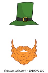 Saint Patrick beard and green hat banner