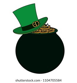 saint patrick cauldron with hat irish elf