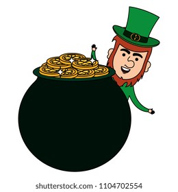 saint patrick cauldron with irish elf
