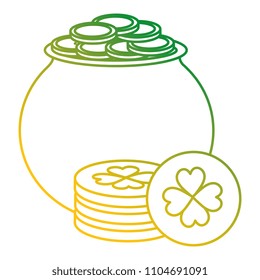 saint patrick cauldron with treasure coins