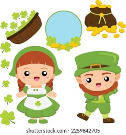 Saint Patrick Celebration Party People Illustration Vector Clipart