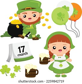 Saint Patrick Celebration Party People Illustration Vector Clipart