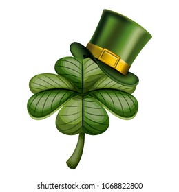 saint patrick clover with elf hat