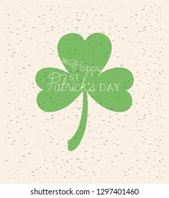 saint patrick clover with hand made font