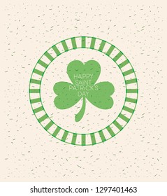 saint patrick clover with hand made font stamp