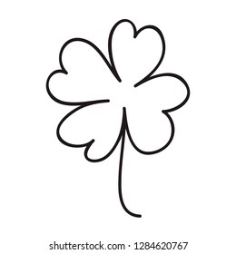 Saint patrick clover leaf, Continuous line art vector illustration.