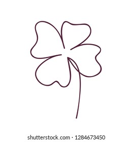 Saint patrick clover leaf, Continuous line art vector illustration.