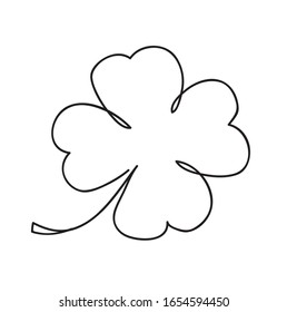 Saint patrick clover leaf, Continuous line art vector illustration