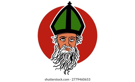 Saint Patrick, color vector illustration 