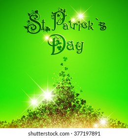 Saint Patrick Day Abstract Background With Floral Decorated Greeting