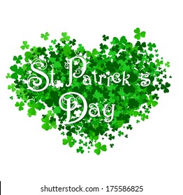 Saint Patrick Day Abstract Heart With Floral Decorated Greeting