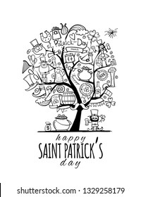 Saint Patrick Day, art tree. Invitation banner for your design