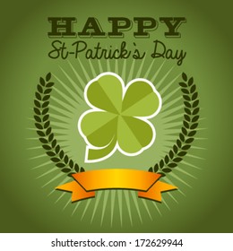 Saint Patrick Day background with green clover
