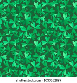 Saint Patrick Day background. Seamless vector pattern with clover.