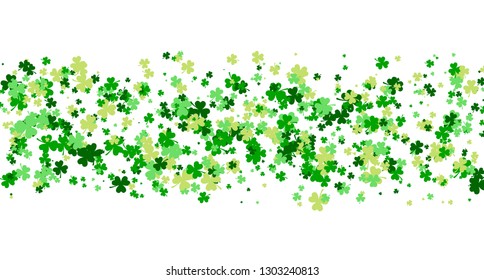 Saint Patrick day background with trefoil clover. Luck and success concept. Vector illustration