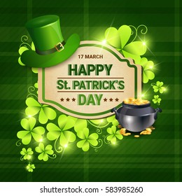 Saint Patrick Day Beer Festival Banner Greeting Card Flat Vector Illustration